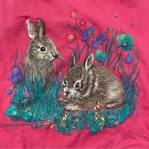 VINTAGE T-Shirt Pink bunnies!!